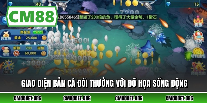 Giao diện bắn cá đổi thưởng với đồ họa sống động